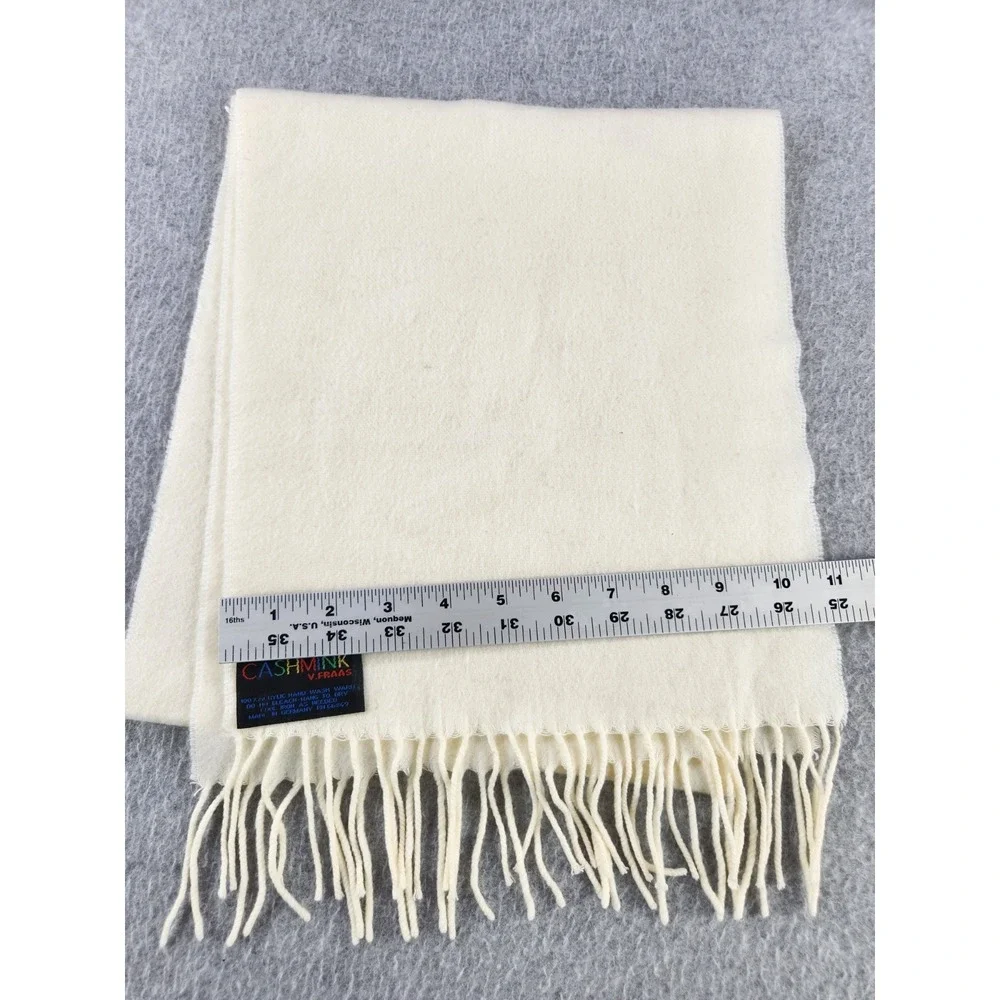 Cashmink V. FRAAS Womens Cream Fringe‎ Scarf Shawl Ivory Winter Fashion SOFT!